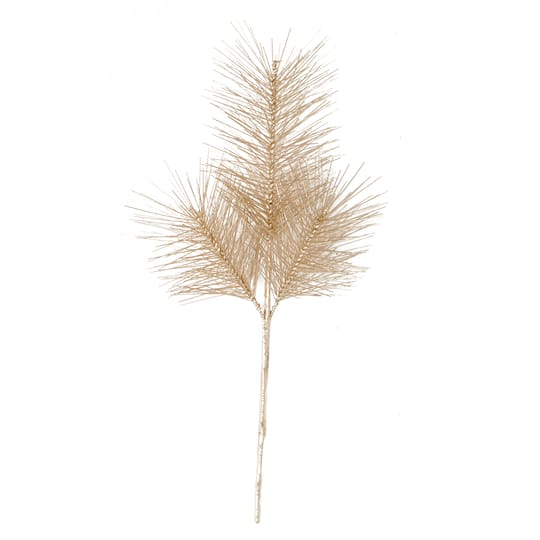 10" Champagne Artificial Christmas Pine Needle Picks, 6ct.